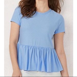 Lauren Conrad Blue Peplum Top | Size Medium